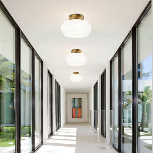 Milk Glass Semi Flush Mount Ceiling Light Fixture