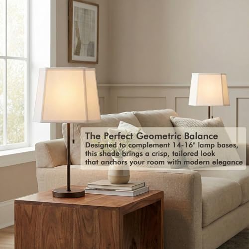 White Square Cut Corner Lamp Shades Set of 2 (2 Count)