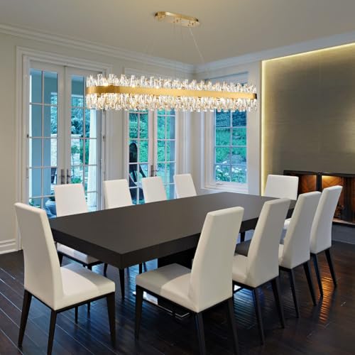 Modern Brass Gold Crystal Chandelier