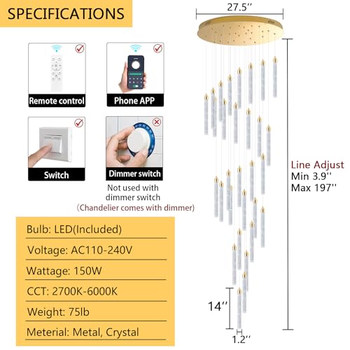 Modern 30 Light LED Chandelier for Living Room