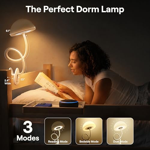 Shroommate Dorm Room Essential Clip On Bed Light for Dorm Room