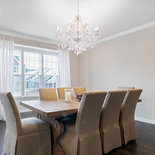 12 Light Contemporary Crystal Chandelier for Living Room