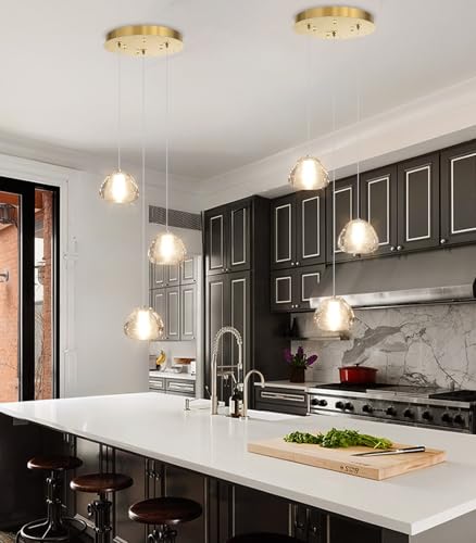 Modern Chandelier Crystal Pendant Light for Kitchen Island Dining Room Bedroom Hallway Gold