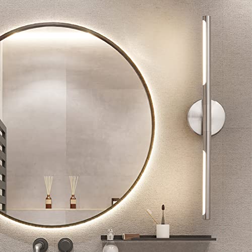 Brushed Nickel Bathroom Light Fixtures Over Mirror 24 Inch