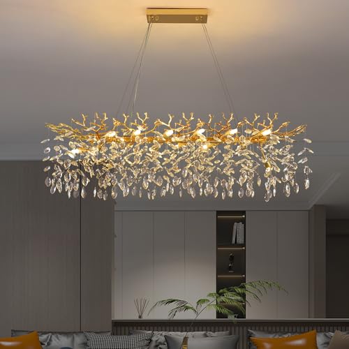 Modern Rectangle Crystal Tree Branch Chandelier