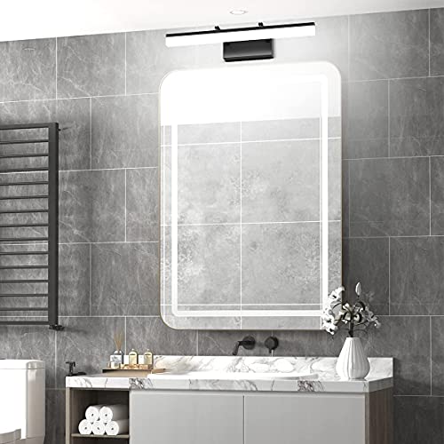 19.7 inch Modern Black Vanity Light Adjustable LED Bathroom Light Fixture Over Mirror Rotatable Vanity Lighting 5500K