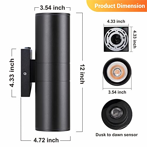 Dusk to Dawn Outdoor Lighting Sensor Wall Lights 2Pack (2 Count)