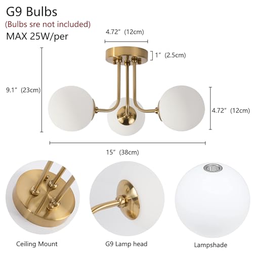 Modern Semi Flush Mount Ceiling Light 3