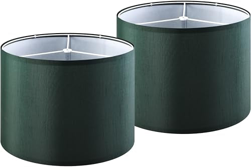 Dark Green Lamp Shades Set of 2 Large