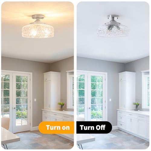 Brushed Nickel Semi Flush Mount Ceiling Light