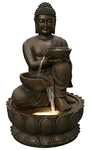 Large Buddha Fountain with Warm White LED