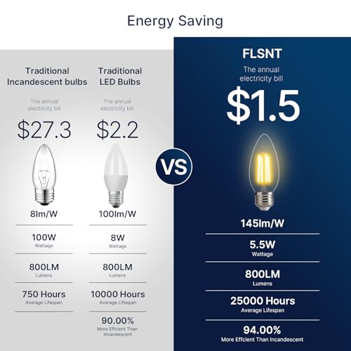 100W Equivalent LED Candelabra Bulbs (12 Count)