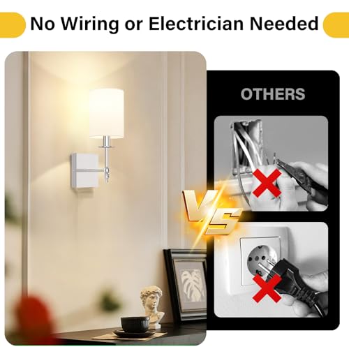 14 Inch Battery Operated Wall Sconces Set of 2 with Remote (2 Count)