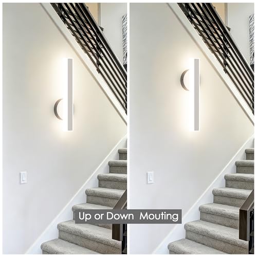Brushed Nickel Wall Sconce Hardwired Modern LED 18W Wall Sconce Set of Two (2 Count)