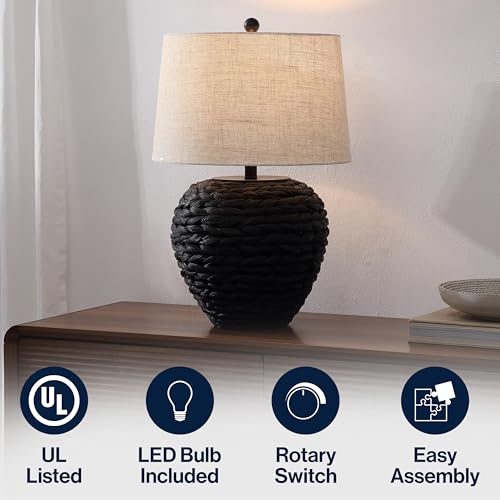 Alaro Table Lamp Woven Water Hyacinth Basket 24.5"