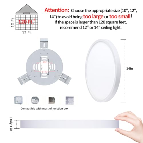 14 Inch LED Flush Mount Ceiling Light (2 Count)