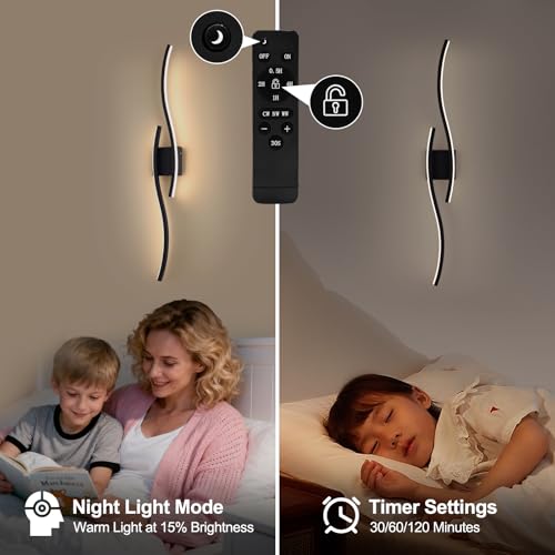 Modern LED Wall Sconce Set of 2
