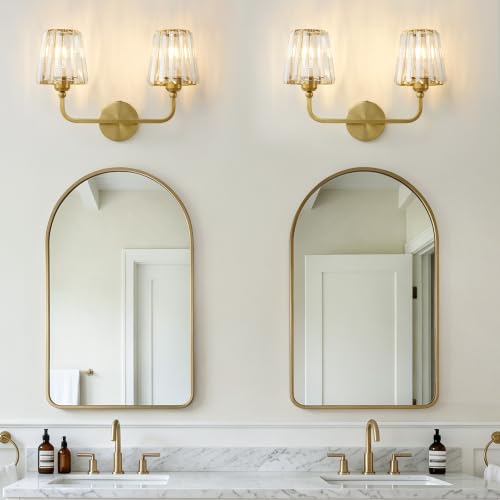 Bathroom Light Fixtures (Brushed Brass / 2 Light)