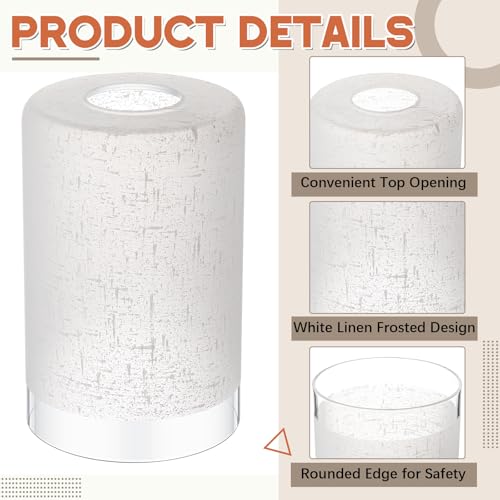 3 Pack White Linen Frosted Glass Lamp Shade 1 (3 Count)