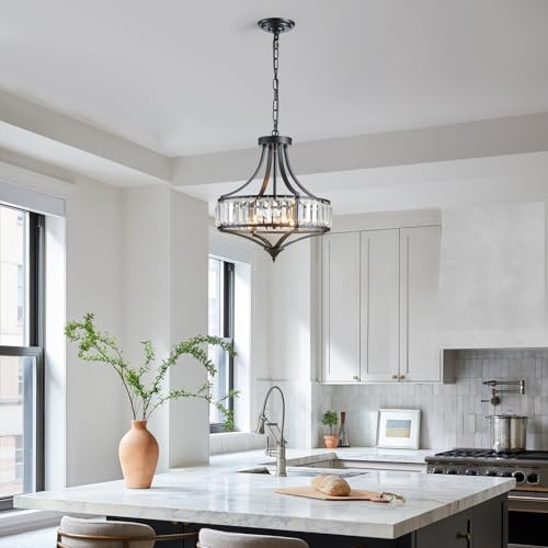 Black Crystal Chandeliers for Dining Room