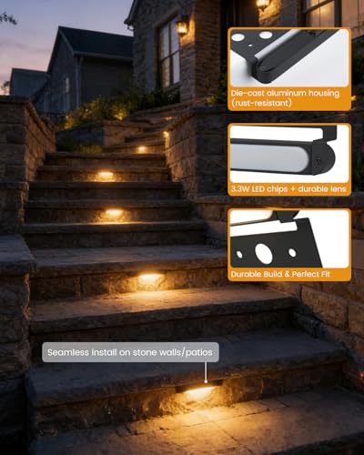 6 Pack 5.51" LED Retaining Wall Lights