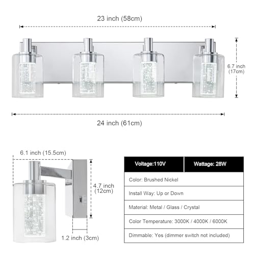 Vanity Light with 3 Color Modes (4 Count)