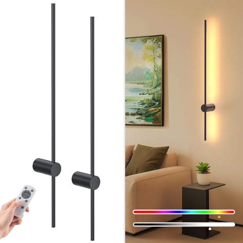35.4 Inch Battery Operated Wall Sconce Set of 2 (2 Count)
