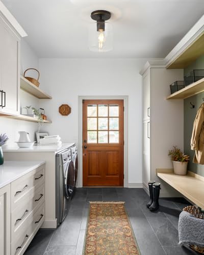 Brown and Gold Semi Flush Mount Ceiling Light