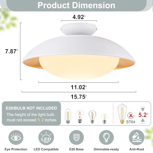 15.7'' White Proch Ceiling Light