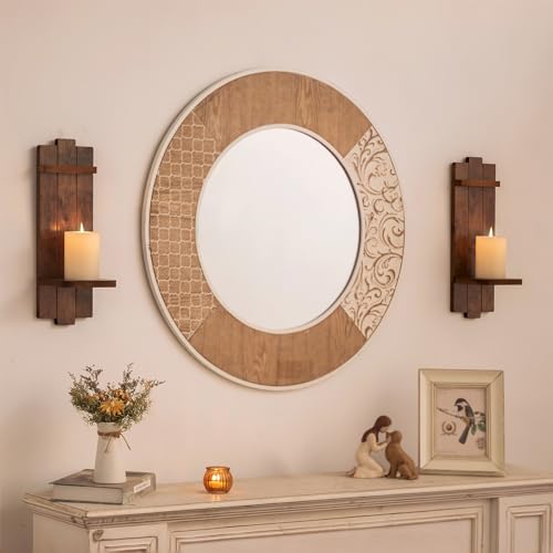 Wood Wall Candle Sconces Set of 2 (2 Count)