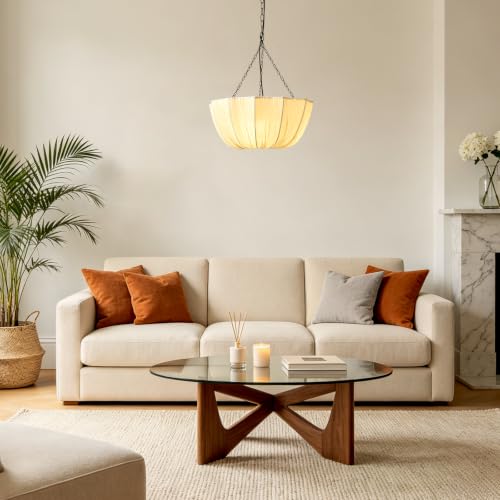 19.6in Lantern Fabric Pendant Light