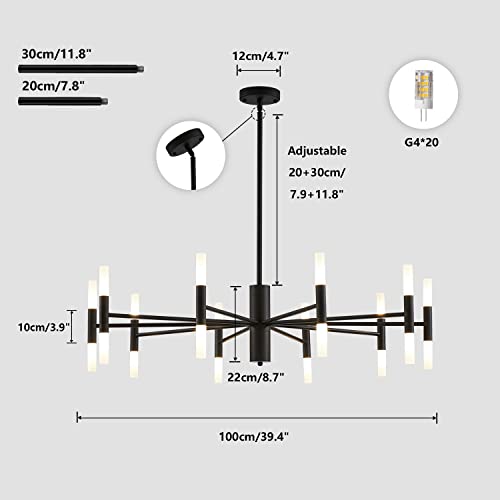 Lighting Mid Century Modern Black Sputnik Ceiling Light
