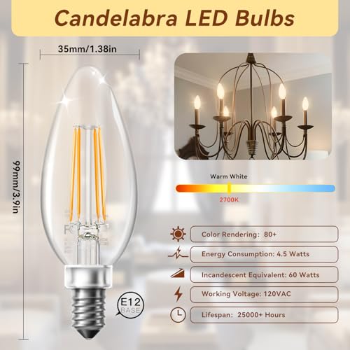 Candelabra LED Bulbs (12 Count)