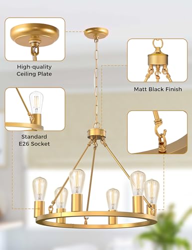 Wagon Wheel Chandelier (6 Count)