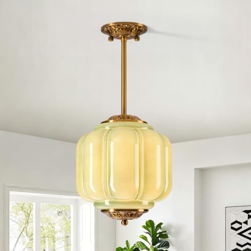 Semi Flush Mount Ceiling Light (Green 9")
