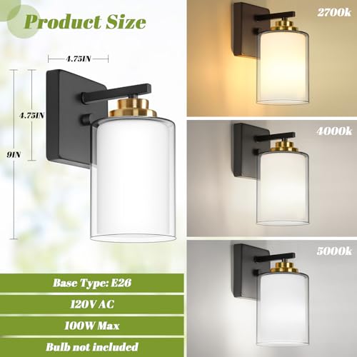 Set of 2 Wall Sconces for Bathroom (2 Count)