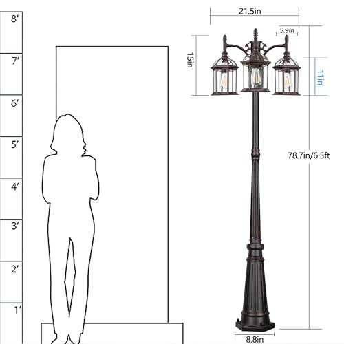Bronze Outdoor Lamp Post Birdcage