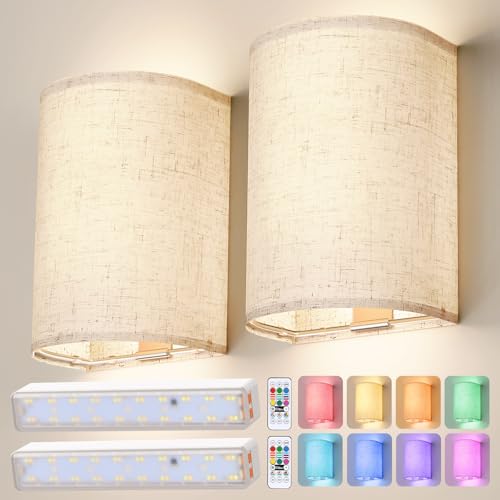 Battery Operated Wall Sconce Wireless Wall Sconces Set of Two (2 Count)