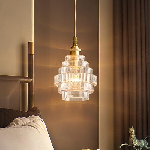 Clear Stripes Glass Lamp Shades 3Pcs (3 Count)