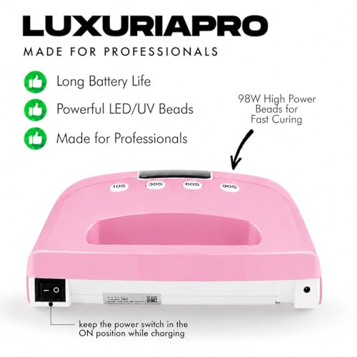 LuxuriaPro 98W Professional UV LED Nail Lamp