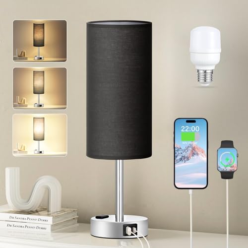 Black Bedside Lamp for Bedroom