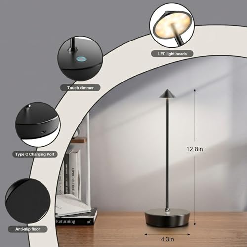 LED Cordless Rechargeable Table Lamps (2 Count)