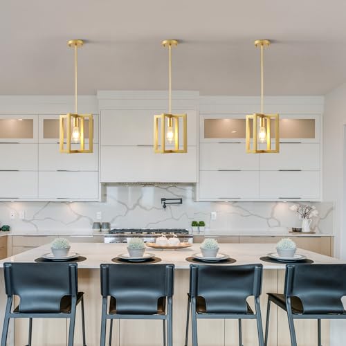 Mini Modern Farmhouse Gold Pendant Lighting for Kitchen Island