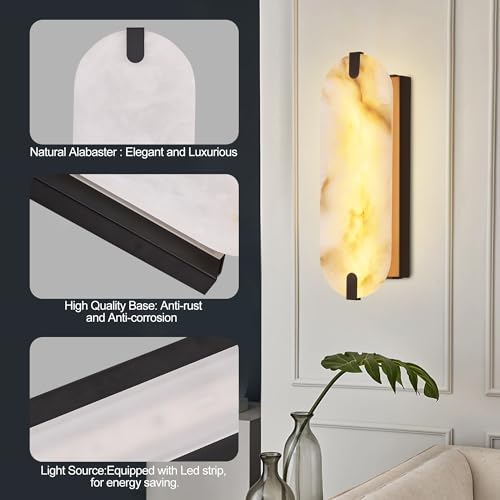 14.17in Alabaster Wall Sconces