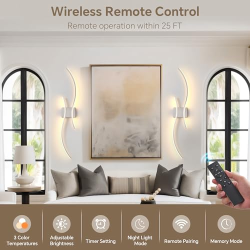 Wireless Wall Sconces Set of Two (2 Count)