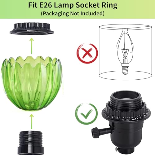 Green Tulip Glass Lamp Shades Set of 2 (2 Count)