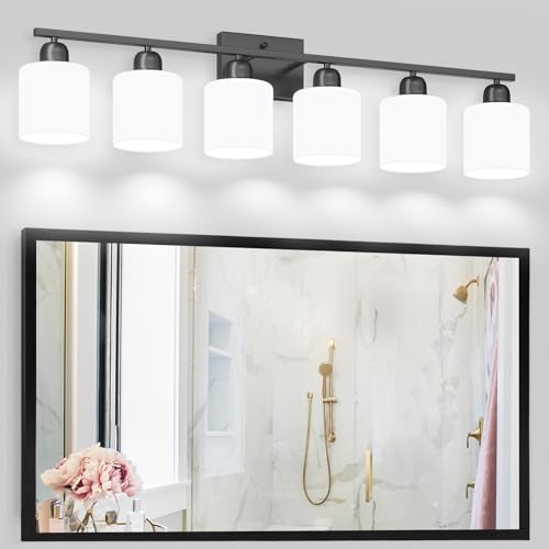 6 Light Black Vanity Lights for Bathroom