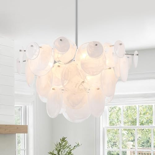 Dia 28 Inch Modern Glass Chandeliers for Farmhouse