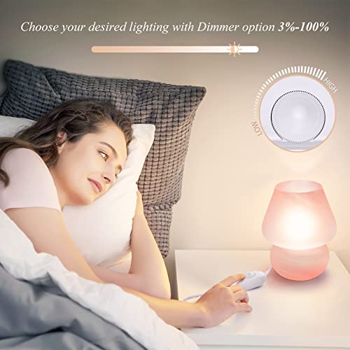 Mushroom Lamp Cute Table Lamp for Bedroom Nightstand Soft Light Pink