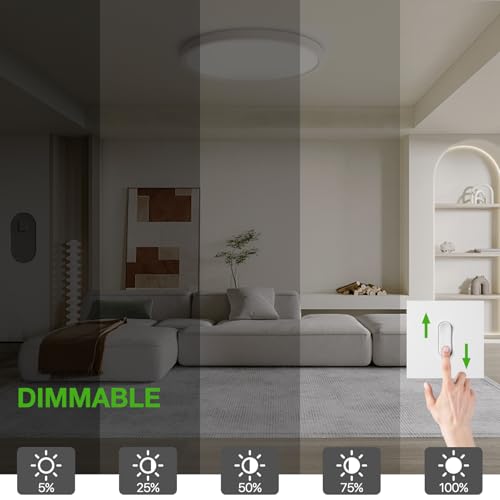 15.8 Inch White LED Flush Mount Ceiling Light Fixture (2 Count)
